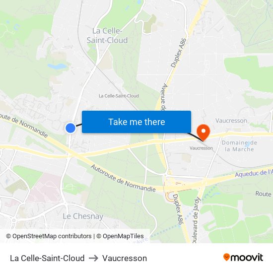 La Celle-Saint-Cloud to Vaucresson map