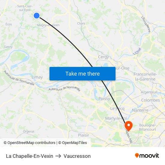 La Chapelle-En-Vexin to Vaucresson map