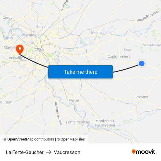 La Ferte-Gaucher to Vaucresson map