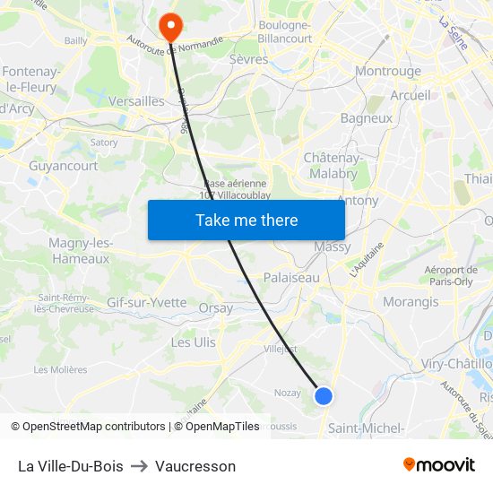 La Ville-Du-Bois to Vaucresson map