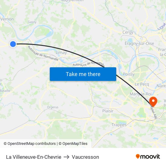 La Villeneuve-En-Chevrie to Vaucresson map