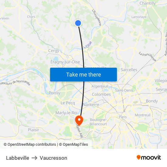 Labbeville to Vaucresson map