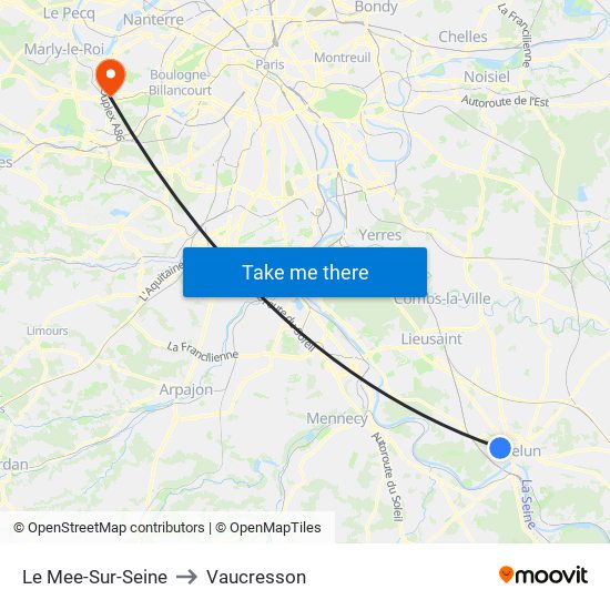 Le Mee-Sur-Seine to Vaucresson map
