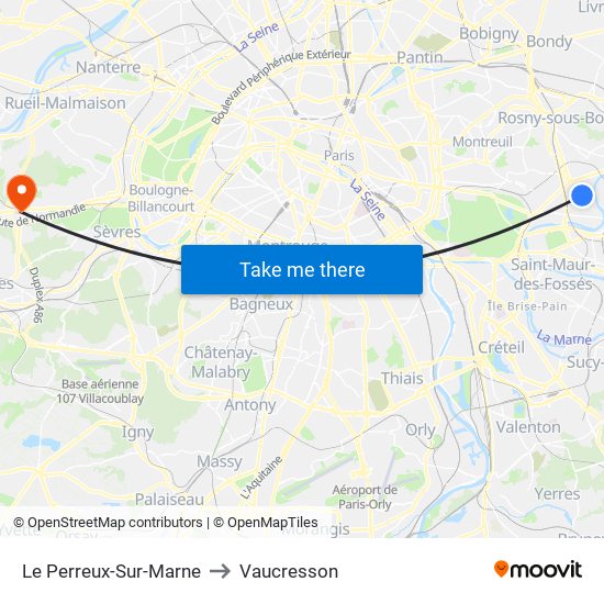 Le Perreux-Sur-Marne to Vaucresson map