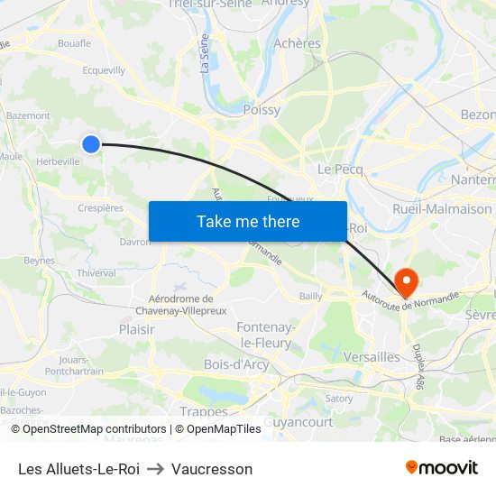 Les Alluets-Le-Roi to Vaucresson map