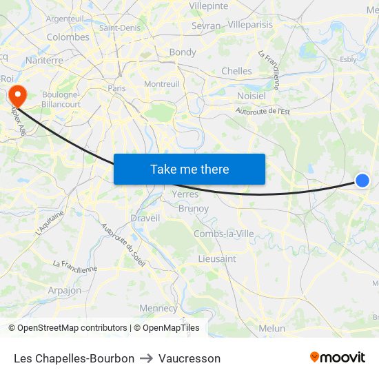 Les Chapelles-Bourbon to Vaucresson map