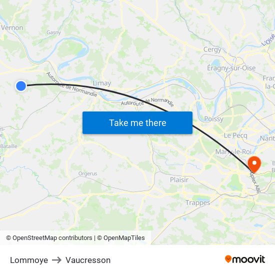 Lommoye to Vaucresson map