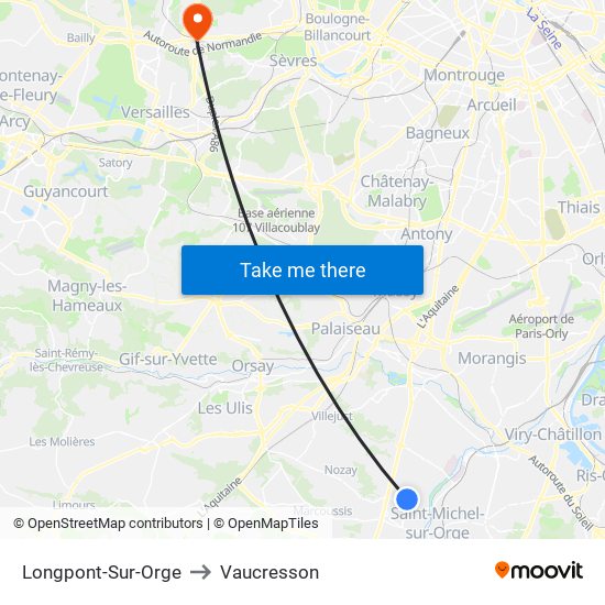 Longpont-Sur-Orge to Vaucresson map