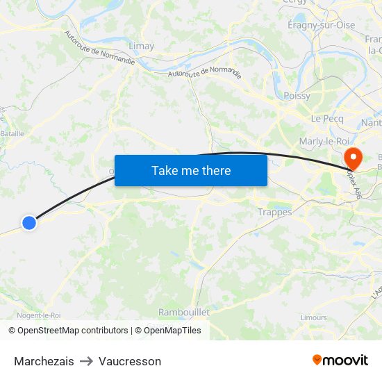 Marchezais to Vaucresson map