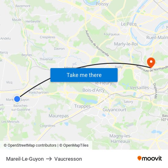 Mareil-Le-Guyon to Vaucresson map