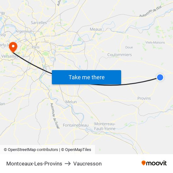 Montceaux-Les-Provins to Vaucresson map