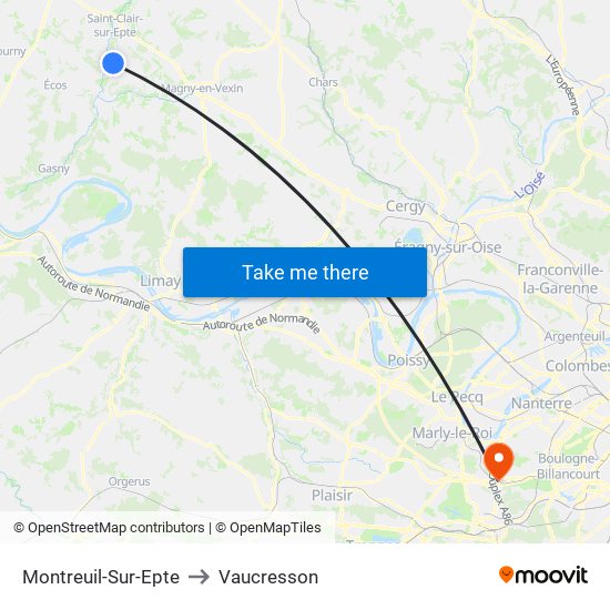 Montreuil-Sur-Epte to Vaucresson map