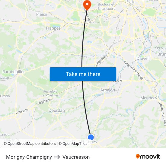 Morigny-Champigny to Vaucresson map