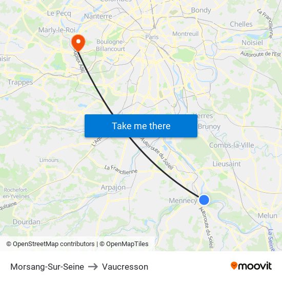 Morsang-Sur-Seine to Vaucresson map