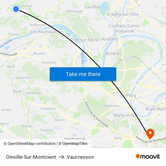 Oinville-Sur-Montcient to Vaucresson map
