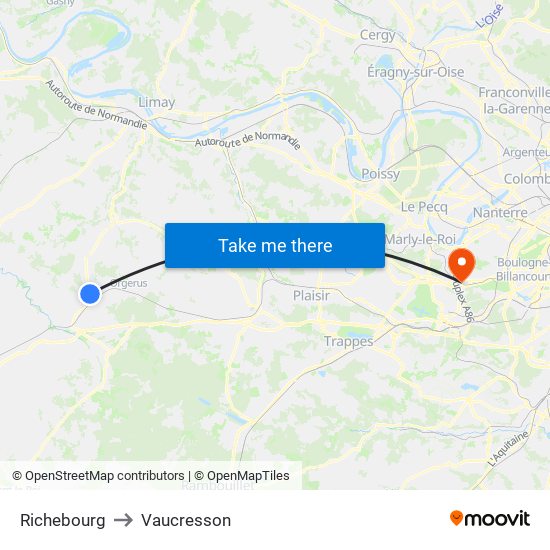 Richebourg to Vaucresson map