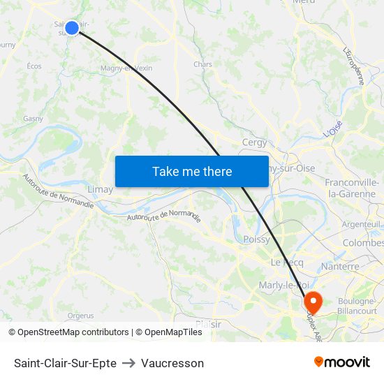 Saint-Clair-Sur-Epte to Vaucresson map