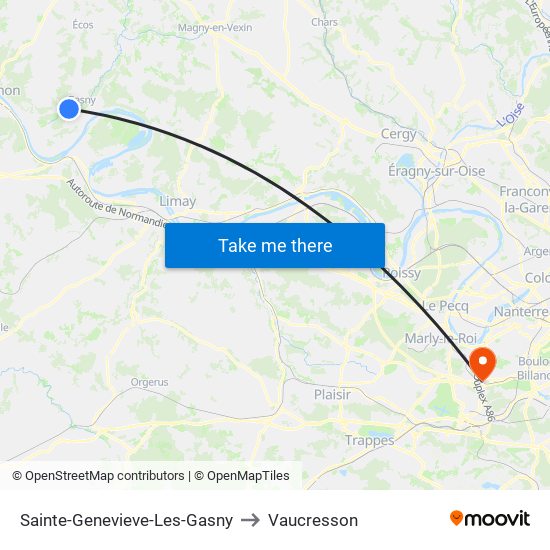 Sainte-Genevieve-Les-Gasny to Vaucresson map