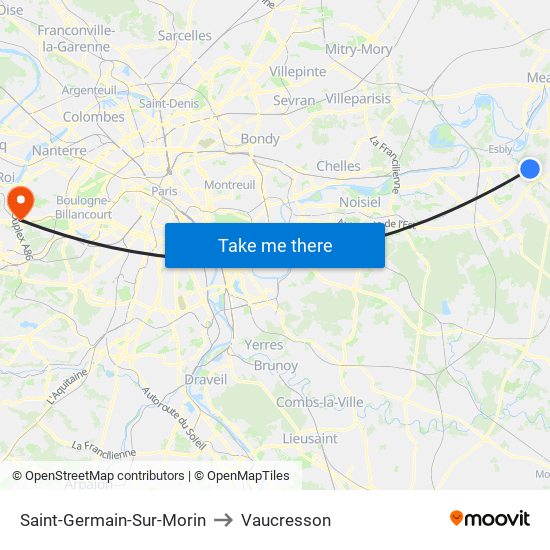 Saint-Germain-Sur-Morin to Vaucresson map