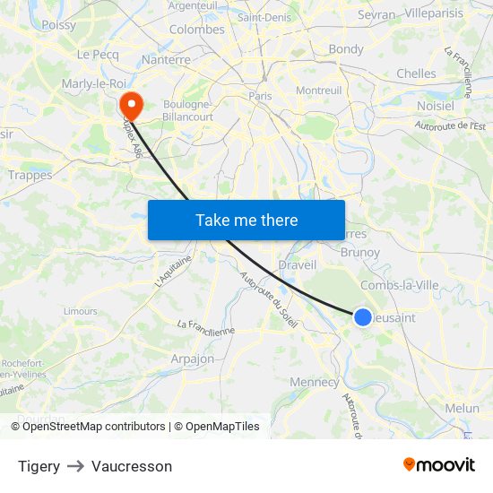 Tigery to Vaucresson map