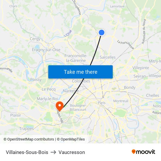 Villaines-Sous-Bois to Vaucresson map