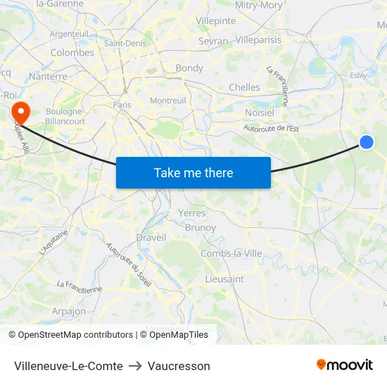 Villeneuve-Le-Comte to Vaucresson map