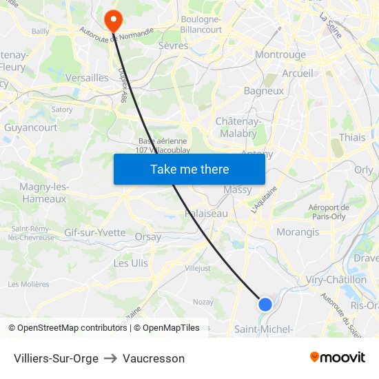 Villiers-Sur-Orge to Vaucresson map