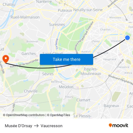 Musée D'Orsay to Vaucresson map