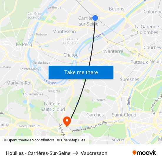 Houilles - Carrières-Sur-Seine to Vaucresson map