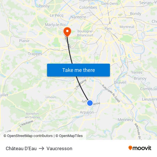 Château D'Eau to Vaucresson map