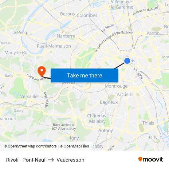 Rivoli - Pont Neuf to Vaucresson map