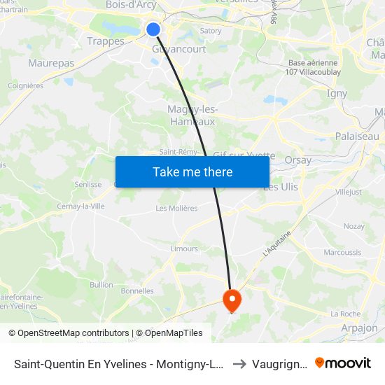 Saint-Quentin En Yvelines - Montigny-Le-Bretonneux to Vaugrigneuse map