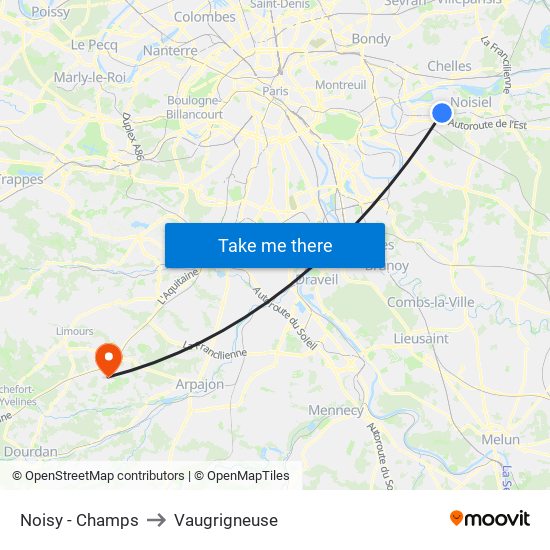 Noisy - Champs to Vaugrigneuse map