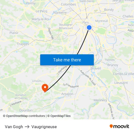 Van Gogh to Vaugrigneuse map