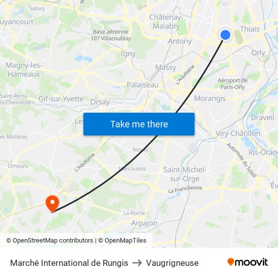 Marché International de Rungis to Vaugrigneuse map