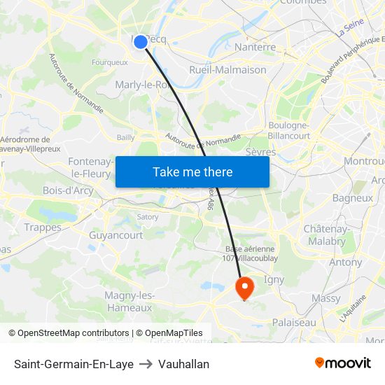 Saint-Germain-En-Laye to Vauhallan map