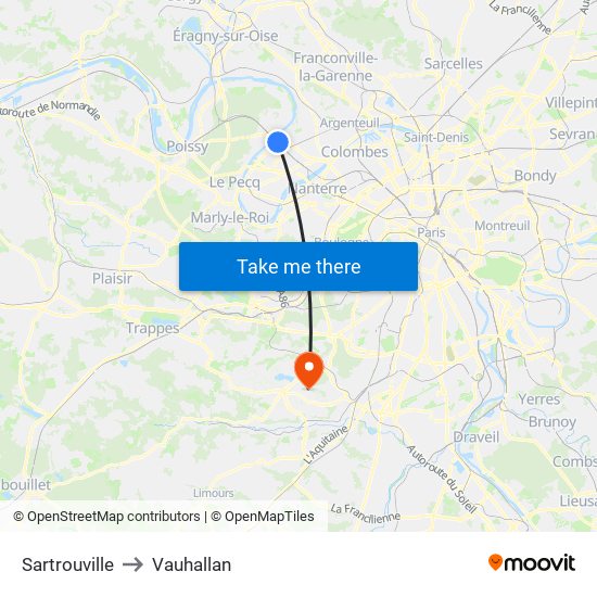 Sartrouville to Vauhallan map