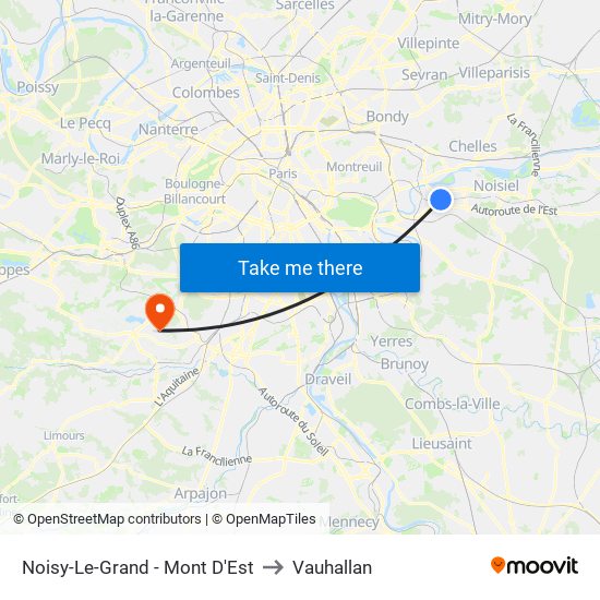 Noisy-Le-Grand - Mont D'Est to Vauhallan map