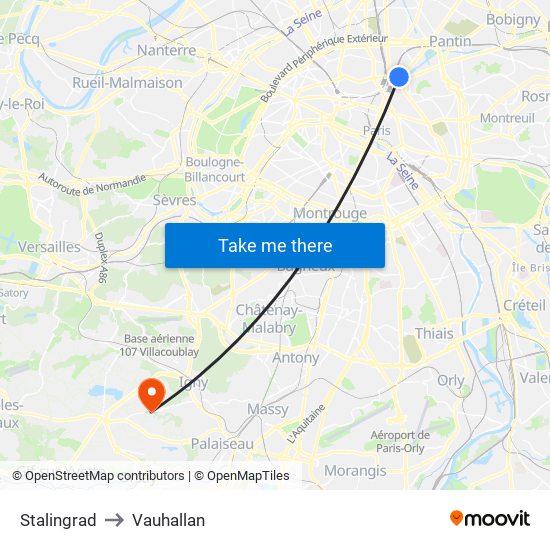 Stalingrad to Vauhallan map