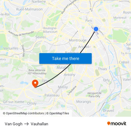 Van Gogh to Vauhallan map