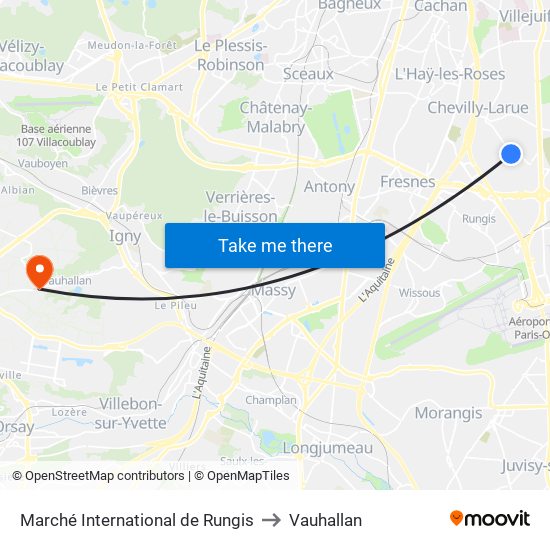 Marché International de Rungis to Vauhallan map