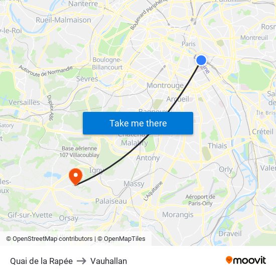 Quai de la Rapée to Vauhallan map