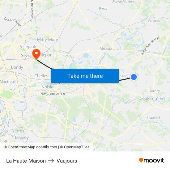 La Haute-Maison to Vaujours map