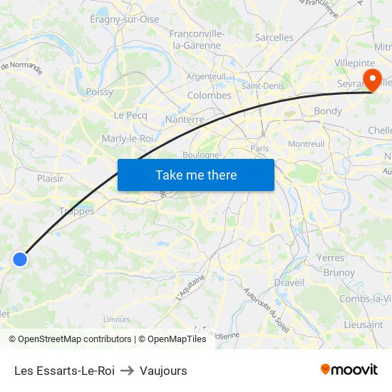 Les Essarts-Le-Roi to Vaujours map