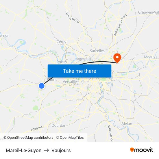 Mareil-Le-Guyon to Vaujours map