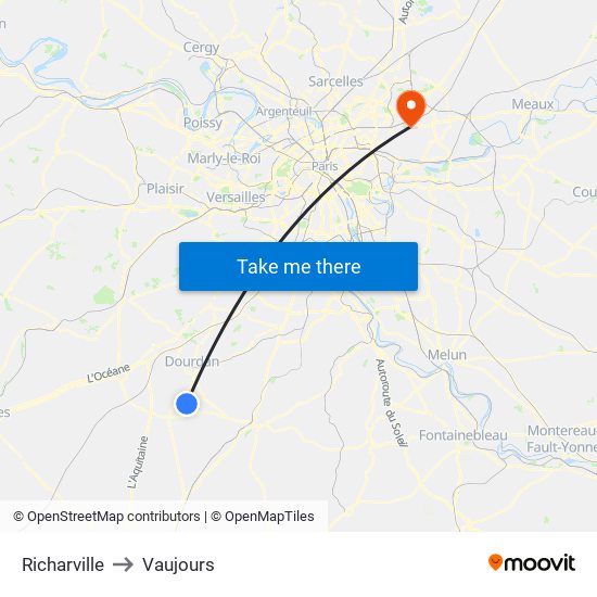 Richarville to Vaujours map