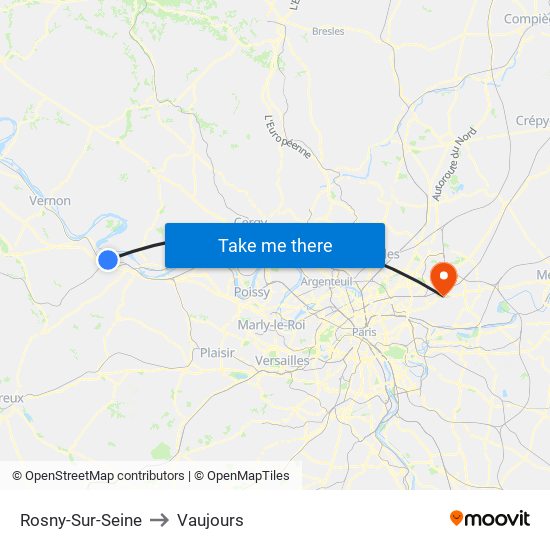 Rosny-Sur-Seine to Vaujours map