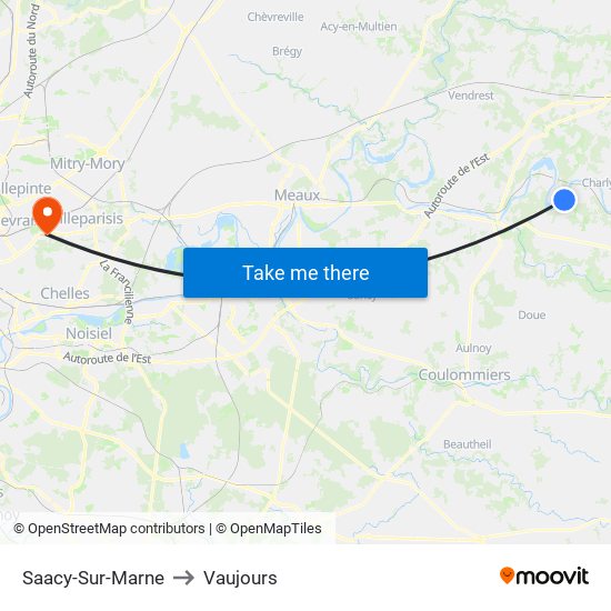 Saacy-Sur-Marne to Vaujours map
