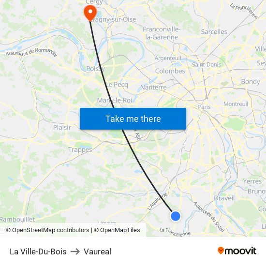 La Ville-Du-Bois to Vaureal map