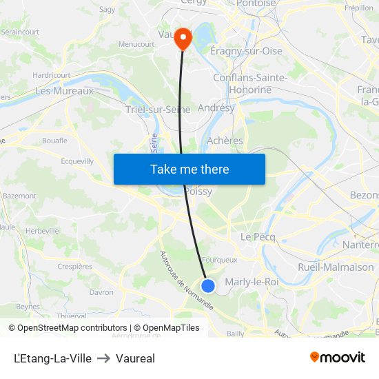 L'Etang-La-Ville to Vaureal map